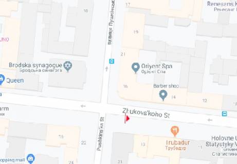 Ситилайт A в Одессе Жуковского ул. № 13 А схема