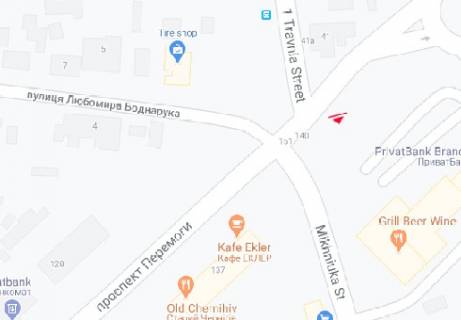 Билборд C в Чернигове Победы, пр., 139 схема