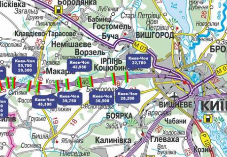 Нестандарт  в Киеве Трасса M-06, Киев-Житомир, 28,200 схема