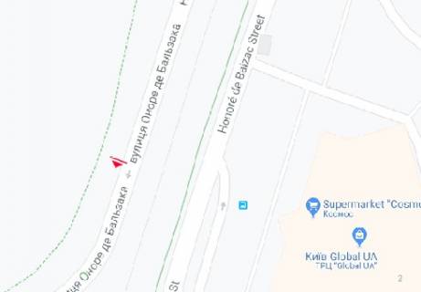 Білборд, Бігборд (Борд)  B у Києві, 3x6  Оноре де Бальзака вул., 2 схема