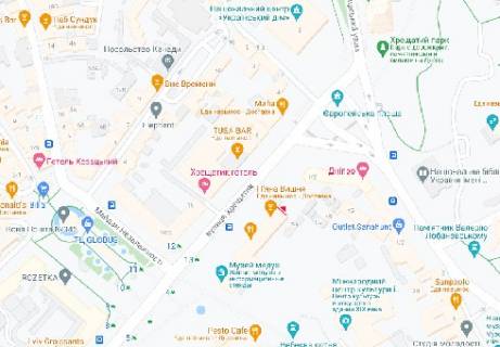 Видеоборд  в Киеве Крещатик ул., 7/11 - 390856 схема