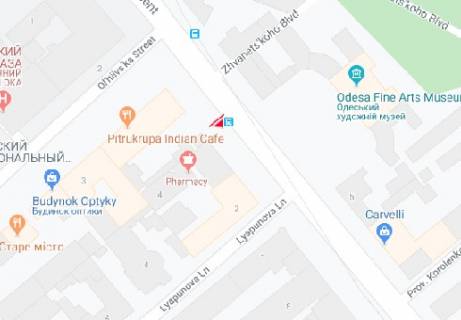 Ситилайт B в Одессе, 1.8x1.2  Софиевская, 4 - Ольгиевская в город, B схема