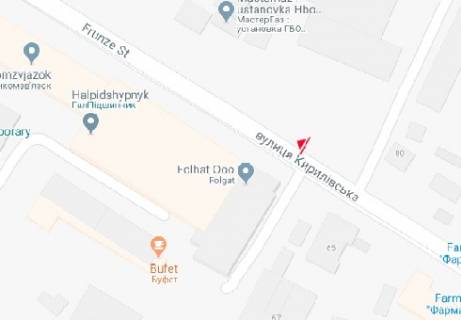Бэклайт B в Киеве, 2.3x3.14  Кирилівська вул. (Фрунзе вул.), 86 схема