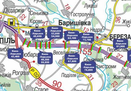 Нестандарт  у Києві, 3x18  Траса M-03, Київ - Харків, 62,100 схема