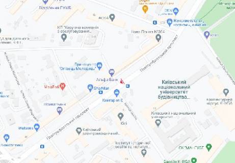 Видеоборд B у Києві, 2.32x3.14  Повітрофлотський пр., 36, (розширення 480х336) - 410478 схема