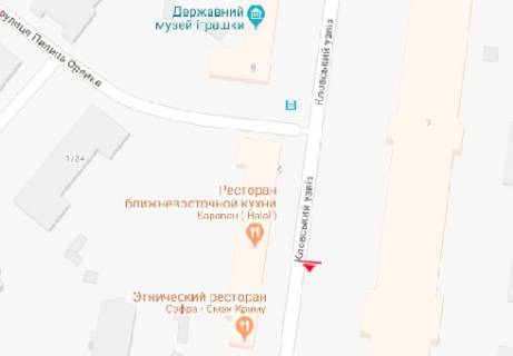 Бэклайт A в Киеве Кловський узвіз, 7 схема