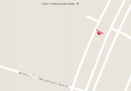 Билборд A в Славутиче Героев Чернобыльцев пр., отель Европейский схема
