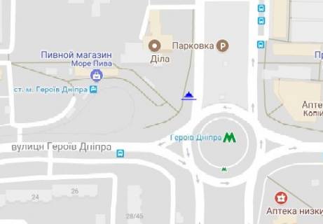 Білборд, Бігборд (Борд)  A у Києві, 3x6  Оболонський просп., 49 схема