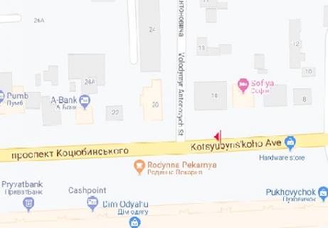 Бэклайт B в Виннице Коцюбинського просп., 18 схема