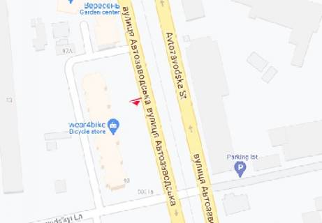 Билборд B в Киеве, 3x6  Автозаводська вул., 93 схема