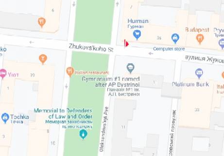 Ситилайт A в Одессе Жуковского ул., 36 - Александровский проспект А схема