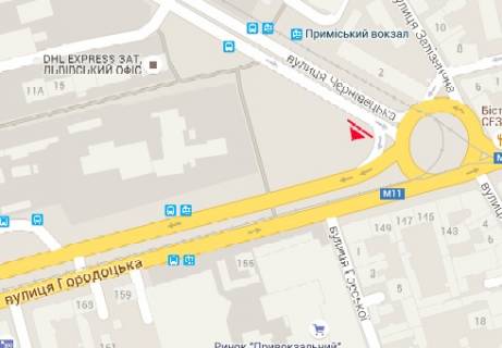 Білборд, Бігборд (Борд)  B у Львові Городоцкая ул. - Черновицкая ул. схема