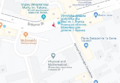 Бэклайт A в Виннице Соборна вул., ("МакДональдс") схема