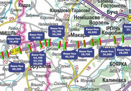 Нестандарт  в Киеве, 3x18  Траса M-06, Київ-Житомир, 55,700 схема