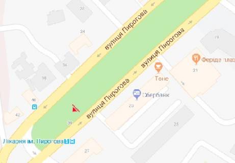 Скроллер A в Виннице Пирогова ул. [№21] (сквер) - 313876 схема