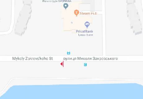 Билборд A в Киеве, 3x6  Миколи Закревського вул., 9 схема