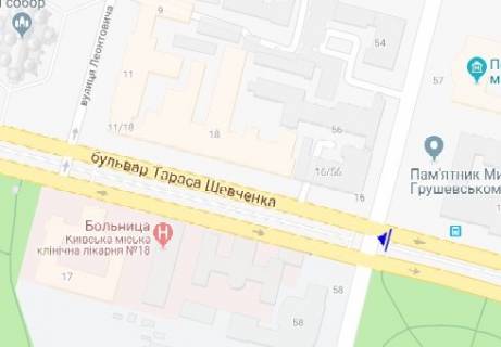 Сiтiлайт  у Києві, 1.8x1.2  Шевченко б-р. схема