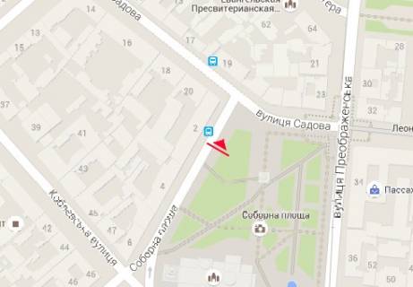 Билборд A в Одессе, 1.2x1.8  Соборна пл. - Садова вул. схема