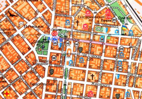 Ситилайт B в Одессе, 1.8x1.2  Дерибасовская ул. - Преображенская ул. В схема