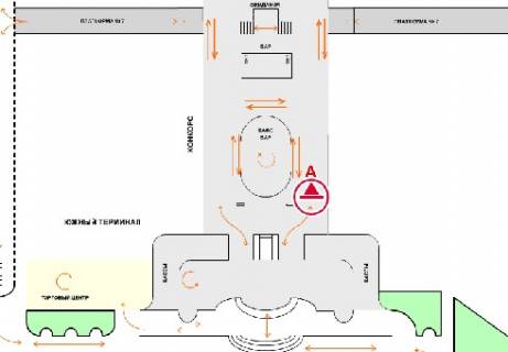Нестандарт A в Киеве, 1x0.7  Конкорс (Південний термінал) схема