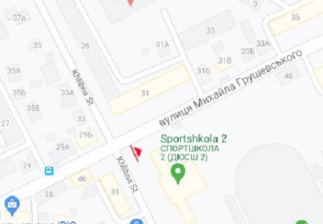 Билборд B в Житомире Хлібна вул., 24 - М. Грушевського вул. схема