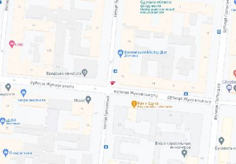 Нестандарт  в Одессе Пушкінська вул. - Жуковського вул. схема