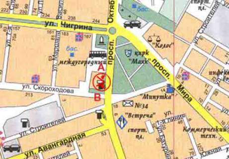 Билборд A в Николаеве, 3x6  Богоявленский пр. - Кузнецкая ул. схема