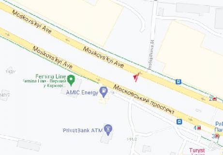 Билборд B в Харькове, 3x6  просп. Героїв Харкова (Московський). - Профспілкова вул. схема