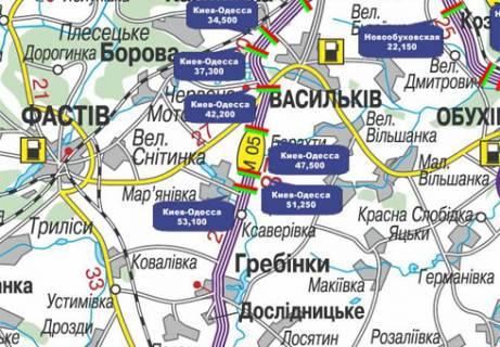 Нестандарт B у Київських трасах, 3x18  Траса M-05, Київ-Одеса, 51,250 схема