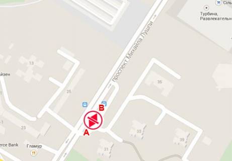 Білборд, Бігборд (Борд)  B у Сумах, 3x6  Михайла Лушпи просп. - Харківська вул. схема