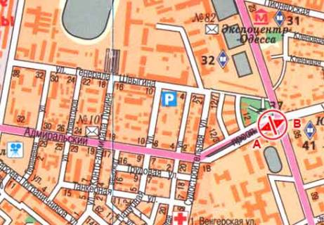 Беклайт A у Одесі Адміральський просп., 1 - Фонтанська дорога схема