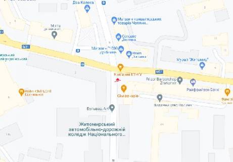 Видеоборд A у Житомирі, 2.3x3.14  Велика Бердичівська вул., 4 (розширення 480х336) - 480628 схема