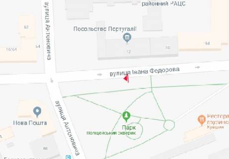 Скроллер A в Киеве Ивана Федорова ул., 12 - 317984 схема