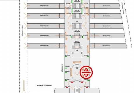 Нестандарт A в Киеве, 1x0.7  Конкорс (Южный терминал) схема