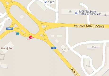 Білборд, Бігборд (Борд)  A у Рівному, 3x6  Соборна вул., в`їзд зі сторони Луцька схема