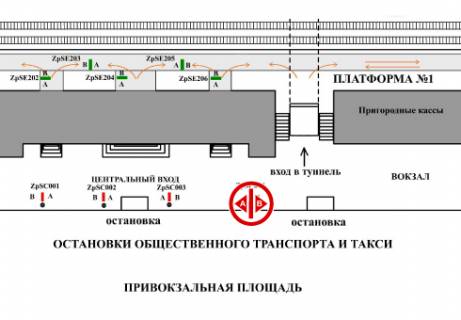 Бэклайт B в Запорожье Привокзальна пл. схема