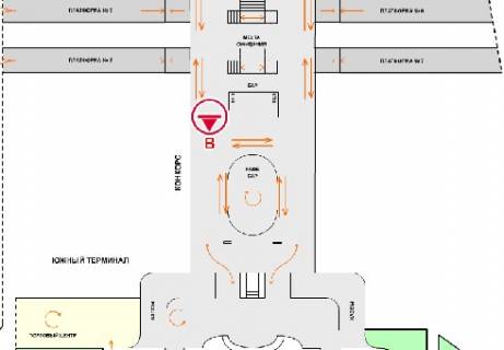 Нестандарт B в Киеве, 1x0.7  Конкорс (Південний термінал) схема