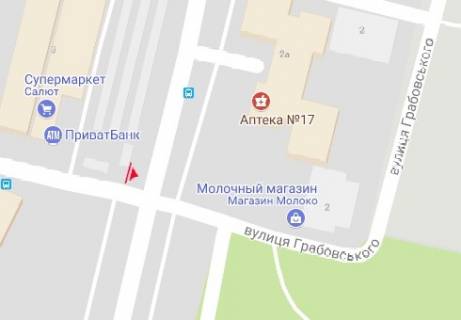 Билборд A в Луцке Бенделиани ул., 1, супермаркет "Колибрис" схема