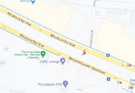 Білборд, Бігборд (Борд)  A у Харкові, 3x6  Героїв Харкова пр. - Профспілкова вул. схема