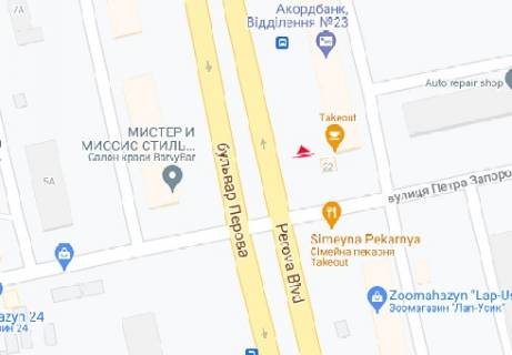 Билборд B в Киеве, 3x6  Воскресенський просп., 22 схема