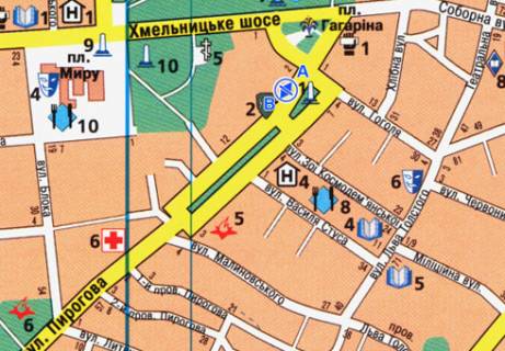 Бэклайт B в Виннице Пирогова вул., 2 схема