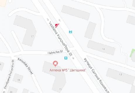 Білборд, Бігборд (Борд)  A у Тернополі, 3x6  Євгена Коновальця вул., 17 схема