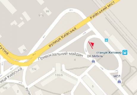 Билборд B в Житомире Привокзальная пл. схема