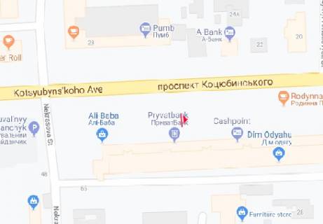 Беклайт B у Вінниці Коцюбинського просп., 11 схема