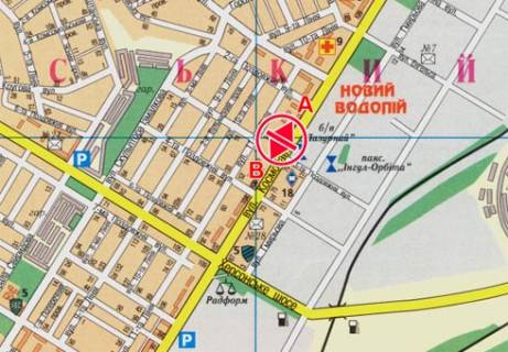 Билборд B в Николаеве Космонавтов ул, РЦ "Космос" схема