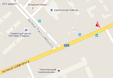 Билборд B в Чернигове, 3x6  Шевченка вул., 112 схема