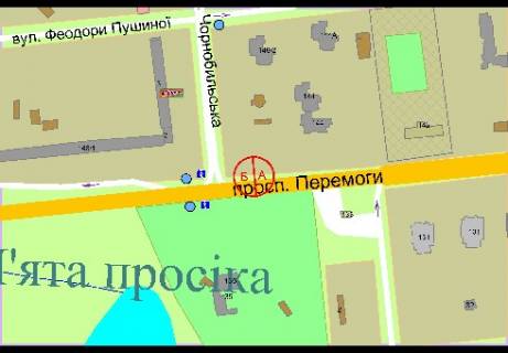Бэклайт B в Киеве Победы пр. - Чернобыльская ул., в Киев, слева схема