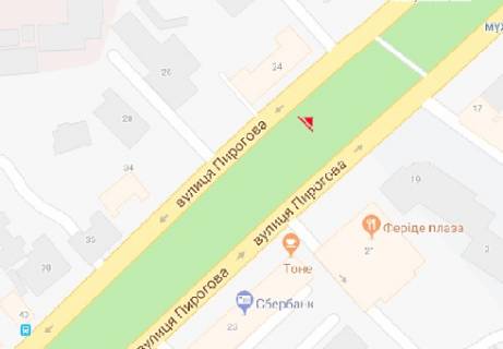 Скроллер A в Виннице Пирогова ул. [№9] (сквер) - 313209 схема