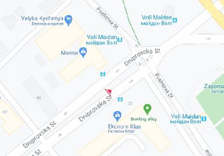 Призма A в Запорожье, 3x6  Дніпровська вул. - Поштова вул., Свободи пл. - 69393 схема