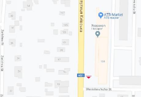 Билборд A в Виннице, 3x6  Київська вул., 104 схема